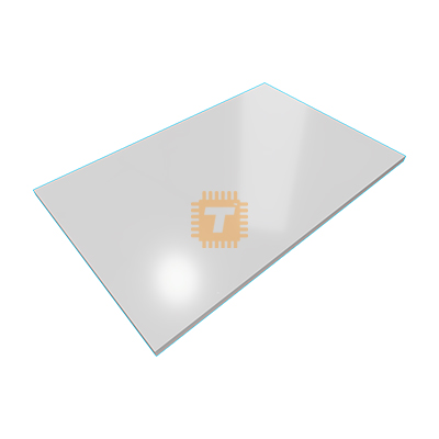 Plastic Rectangle 90x60mm White GPPS 2mm (OP0072)