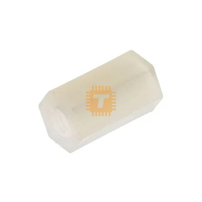 M3 White Nylon Stud 6mm Female-Female Spacer Hexagonal Hollow Column Standoff Pillar (TA0376)