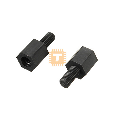 M3 Black Nylon Stud 6mm Male-Female Spacer Hexagonal Hollow Column Standoff Pillar (TA1031)