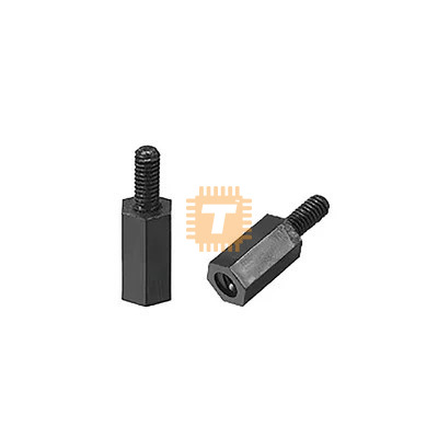 M3 Black Nylon Stud 8mm Male-Female Spacer Hexagonal Hollow Column Standoff Pillar (TA1032)