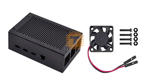 Raspberry Pi 4 Black Metal Enclosure Box (With fan) (DB0062)