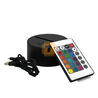 3D LED Lamp Base Night Light Holder LED 16 Colors with Remote Control 7 Colors, Touch & Dimmable (TA1024)