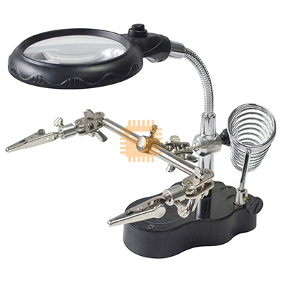 Helping Hand Magnifier LED Light with Soldering Stand (Good Quality) (TA0448)