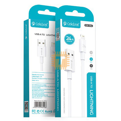 Celebrat CB-24 IP USB Data Cable USB-A to Lightning Fast Charging 2.4A (TA1679)