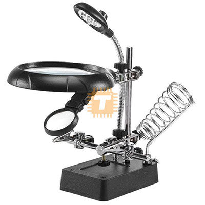 Helping Hand Magnifier 5-LED Light with Soldering Stand TE-800 (High Quality) (TA0525)