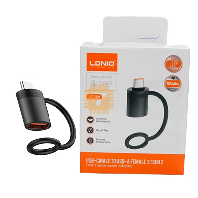 LDNIO LC280 USB Type-C Male to USB-A Female Fast Transmission Adapter (OTG) (TA1664)