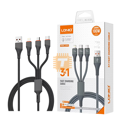 LDNIO LC96u USB Data Cable Fast Charging 3 in 1 1.2m (TA1661)
