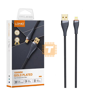 LDNIO LS691 USB Data Cable Lightning Fast Charging 30W 1m (Gold Plated) (TA1654)