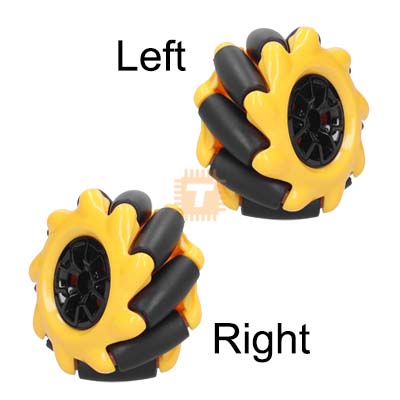 Mecanum Wheel Set 48mm Omni-Directional 2pcs (1L 1R) with TT Motor Connector (RB0217)