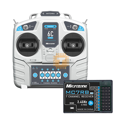 MicroZone MC6C Mini RC Transmitter with MC7RB Receiver V2 2.4GHz 6-Channel (MD0811)