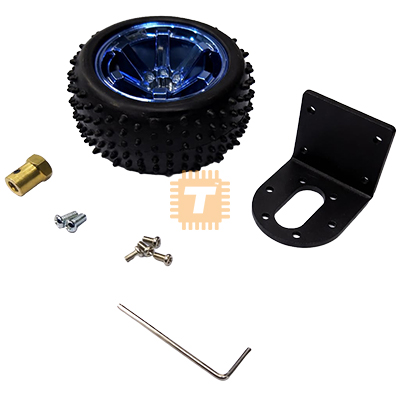 Robot Wheel 85mm Tyre Type B Bracket With Metal Coupling (RB0338)