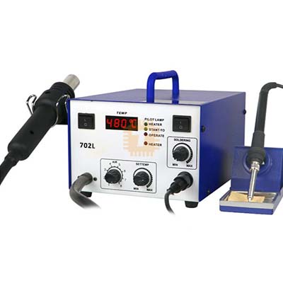 SMD Rework Soldering Station 702L (Soldering Iron & Hot Air Gun) (TA0733)