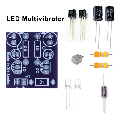 Multivibrator LED Robot Circuit DIY (Made by Skytronic) (EL0001)