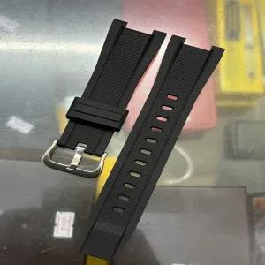 Black Black Rubber Sports Watch Strap
