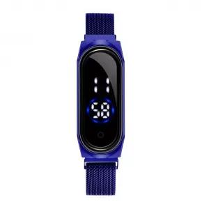 Blue LED Digital Magnetic Band Sports Belt Watch for Smart