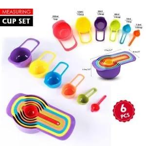 Plastic Measuring Cup Set Measuring Tools 6pcs