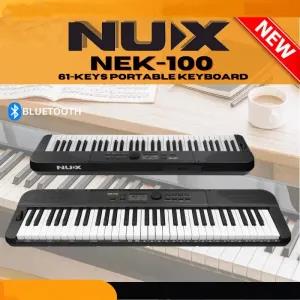 Black NUX NEK100 Portable Electronic Rechargeable Keyboard,