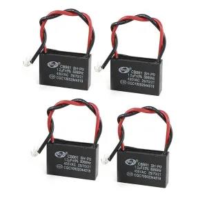 Black Stand Wall Fan 2 Wire Capacitor 1.2uF (Pack of 4)