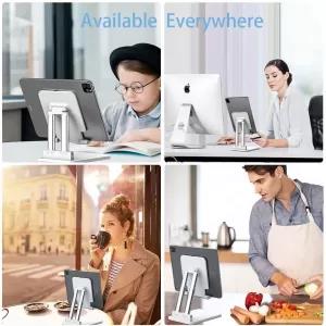 Silver Color Luxury Dual Pole Foldable Tablet Stand,Adjustab