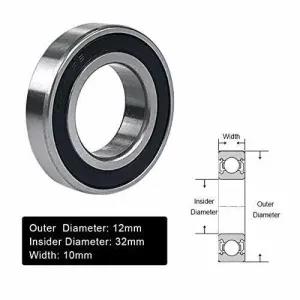 Silver Stainless Steel Fan Rubber Seal Bearings (6201-2RS)