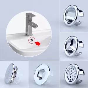Generic 4Pcs Ceramic Basin Sink Overflow Cover Ring