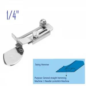 Silver Sewing Machine Double Fold Clean Finish 1/4 Hem Folder