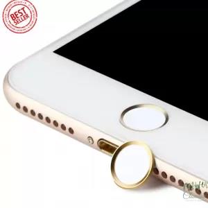 Gold White Home Button Sticker Support Finger Print