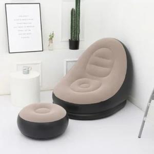 Inflatable Lounge Chair for Adults Flocking Air Sofa
