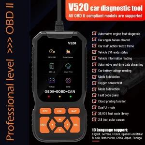 Generic V520 Engine Diagnostic Scanner OBD2 Fault Reader