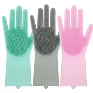 1 Pair Gloves Silicone Dishwashing Heat Resistant