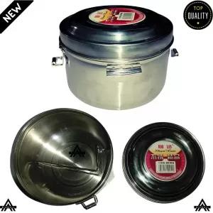1 Tier Stainless Steel Lunch Box Food Container Carrier Set Bento Box with Foldi