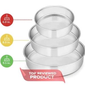 Generic 3 pcs Aluminum Round Baking Trays