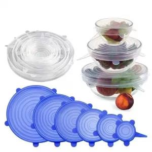 12 Pcs Silicone Lids, Reusable, Super Stretch Silicone Lids,