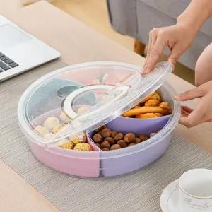 1pcs Snack Dispenser With Lid, Snack Box, Portable Snack Pla