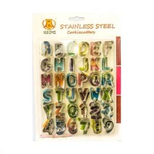 26Pcs Letters & 10Pcs Numbers Stainless Cookie Cutter