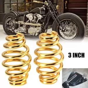 2Pcs Luxury Gold 3 Inch Steel Solo Seat Spring For Harley C