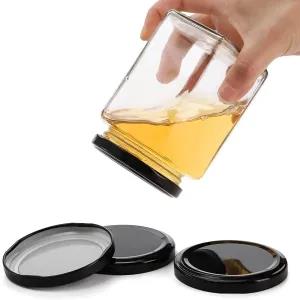 300ml Hexagonal Glass Spice Jars Set of 6 with Secure Lids,