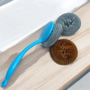 3pcs steel wool scrubber with handle
