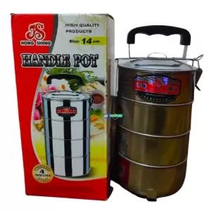 4 Layers Lunch Carrier Food Carrier Handle Pot Size 14 cm Stainl