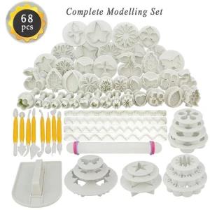 68pcs Full Cake Mold Set Plunger Fondant Cutter set