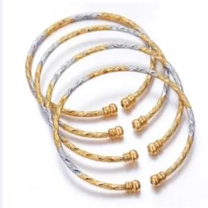 Adjustable Gold and Silver Plated Plain Bracelet