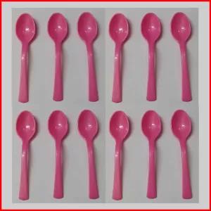 Assorted Colors Plastic Tea Spoons - 24 Pcs Set