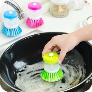Dish Washing Brush Wash Pot Brush Liquid Soap Dispenser