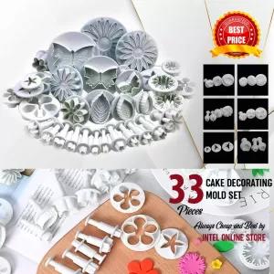 Generic 33 Pcs Fondant Cake Cookie Plunger Cutter Sugar Craft Tool
