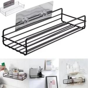 Generic Adhesive Shower Organizer Basket Rack 2 Hooks