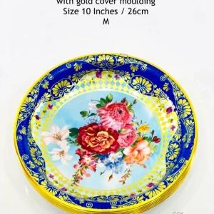 Generic Heavy Plastic Plate 10 Inches with Gold Moulding