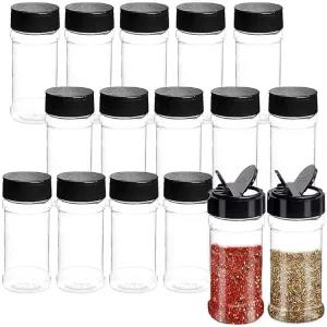 Glass Salt and Pepper Shakers Spice Containers 110ml Transpa