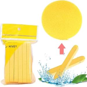 HIVEY Makeup Sponge 12 Pc/Set Striped Round Magic Puff