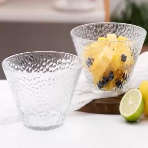 Lovwish Embossed Glass Fruit Salad Bowl 800ml