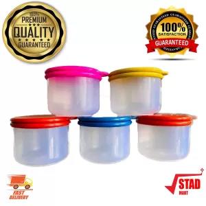 Multi Color 5 Pieces Plastic Visual Kitchen Spice Containers